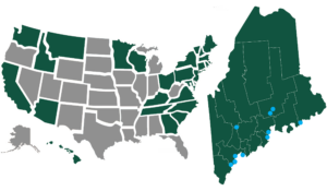 USA and Maine maps